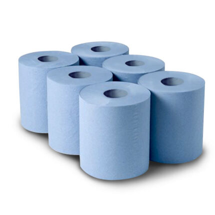 Blue Paper Roll Centre Feed Blue ( PK 6 ) - Ranger Stork