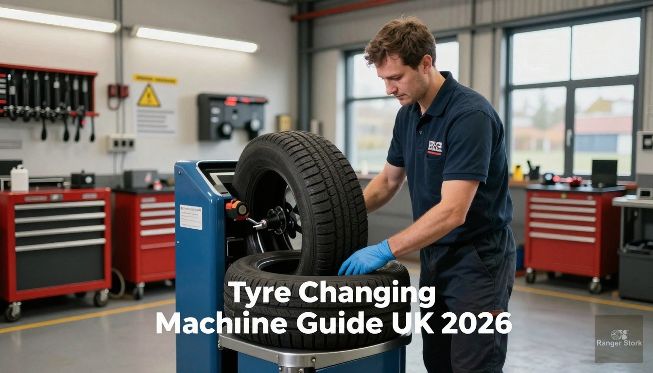 modern tyre changing machine in professional UK workshop environment - UK workshop professional guide