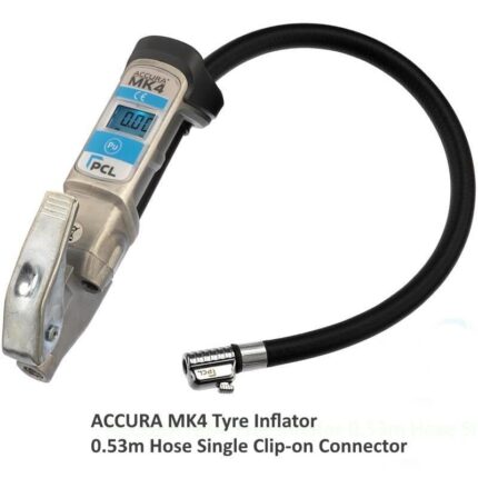PCL ACCURA MK4 Digital Tyre Inflator with 0.53m Hose & Single Clip-on Connector