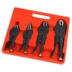Ranger Stork 4-Piece Locking Pliers Set with Curved Jaw and Long Nose