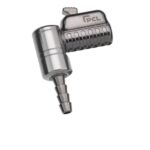 PCL Single Angled Clip-On Tyre Valve Connector with 8mm Hose Barb - Professional Air Service Equipment