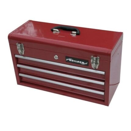 TAF Portable 3-Drawer Metal Toolbox - Red