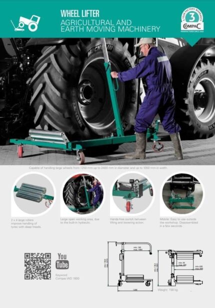 Compac WD1600 Giant Wheel Dolly - Premium Tyre Handling for Ag & Earthmoving Machinery